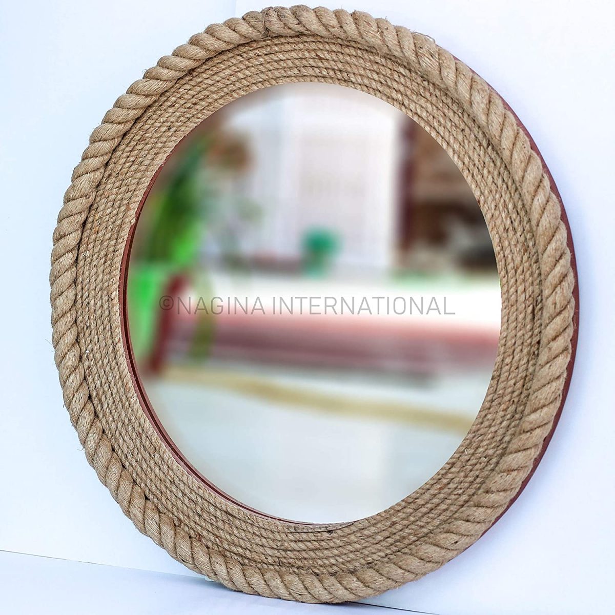 Nagina International Large Nautical Jute Mirror for Bathroom