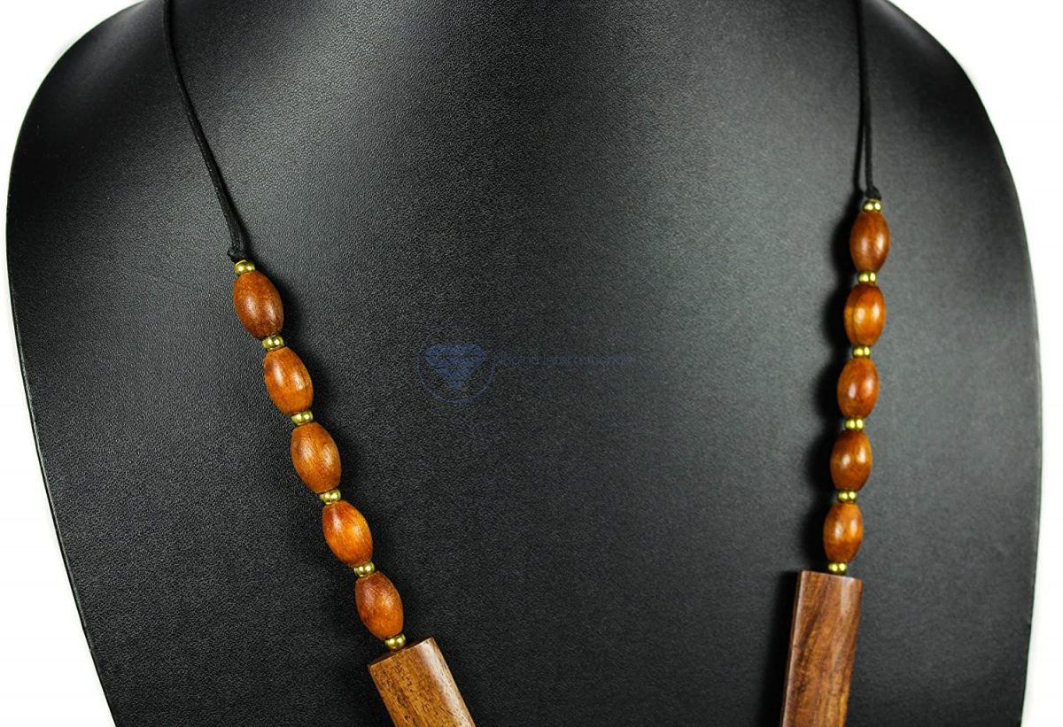 Brown Beaded Wooden Africa Necklace Style #1 – Originalpeople.org