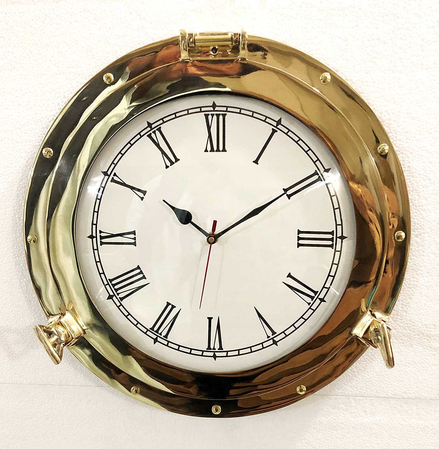 Nagina International Premium Nautical Brass Porthole Clock