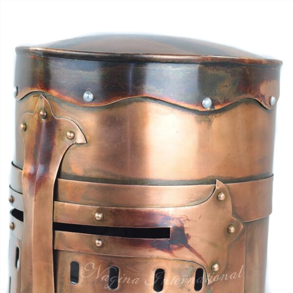Swaggersoul Medieval Templar Crusader Knight Armor Helmet | Greek Roman Spartan Armour | Wearable Free-Size for Adult Halloween Costumes (Antique Copper))