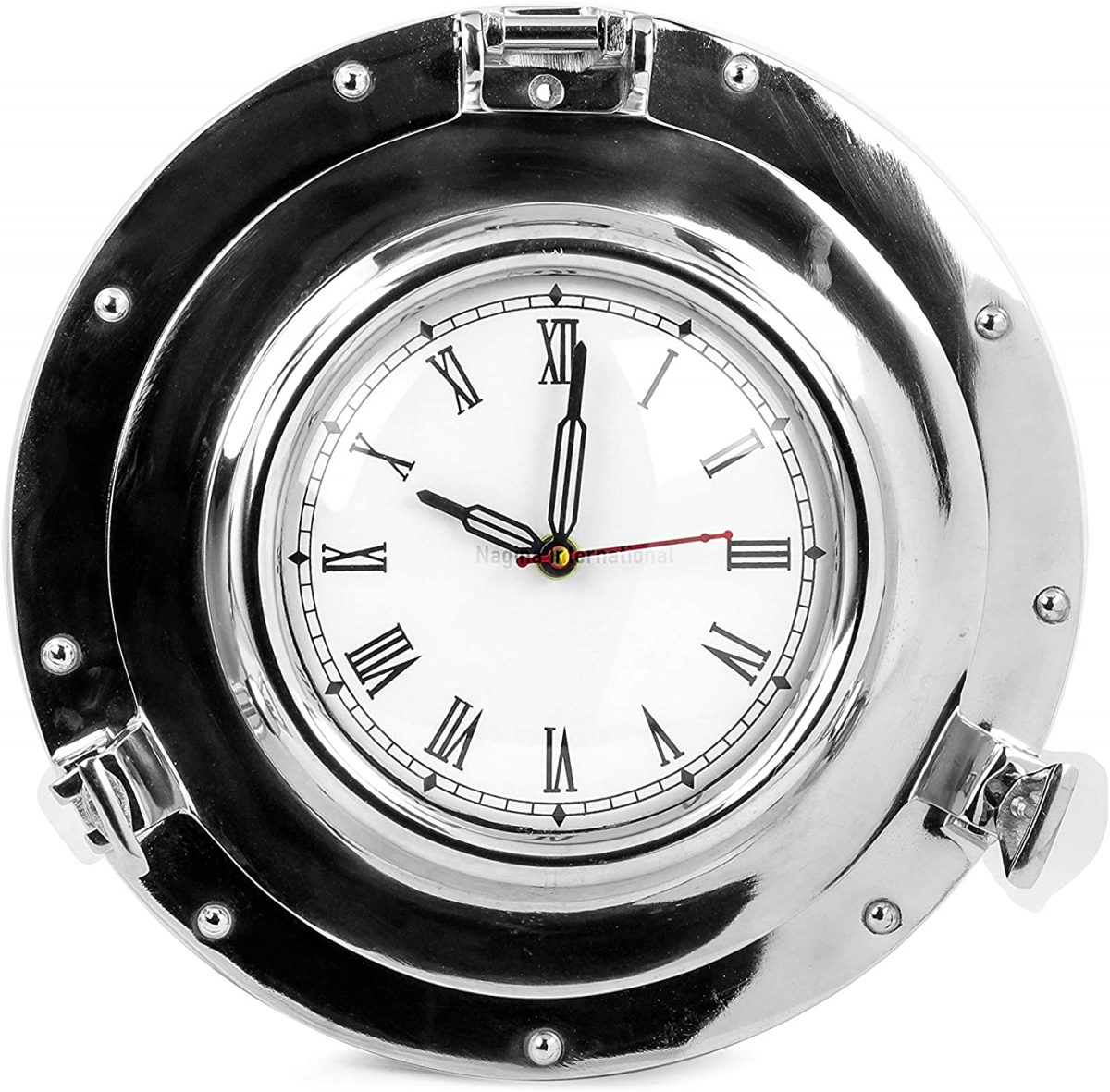 Nagina International Premium Nautical Brass Porthole Clock
