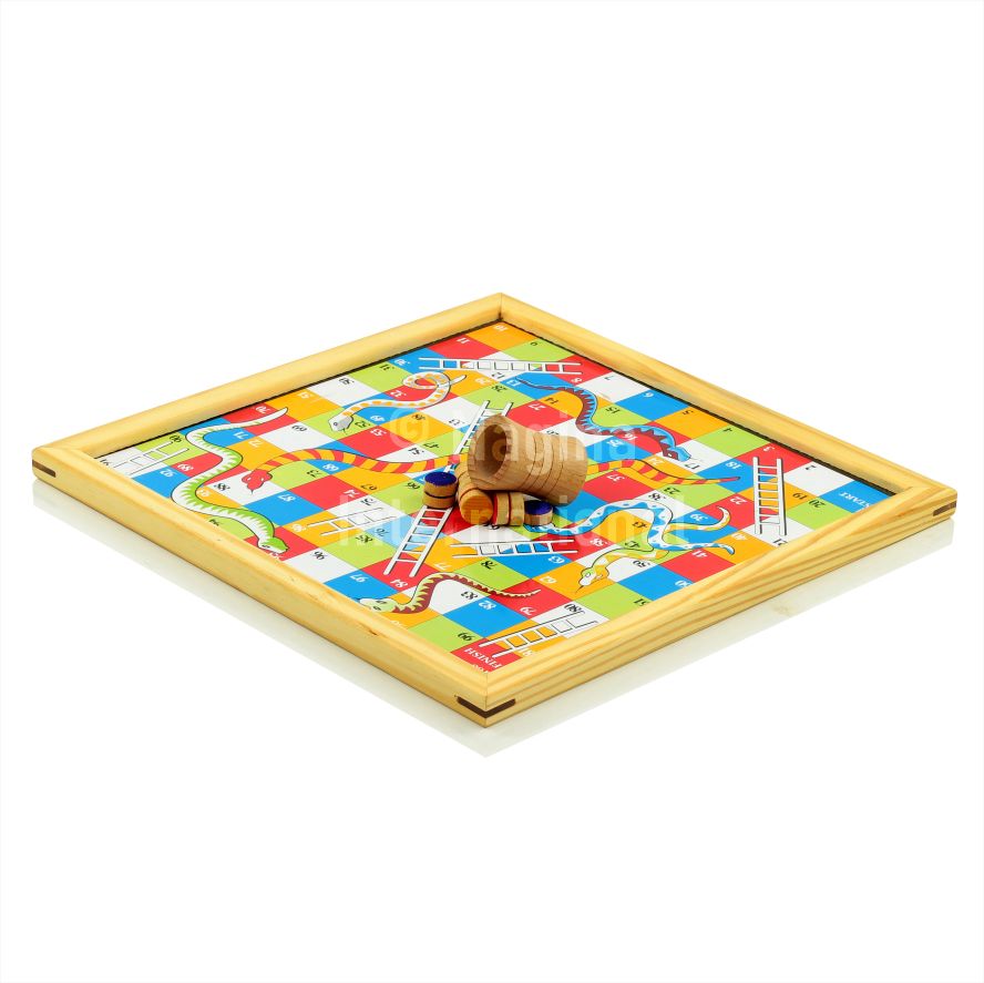 Wooden 2 in 1 Ludo Game /snakes & Ladder Game for Kids/adults. 