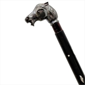 Wooden Antique Black Palm Handle Walking Stick Hand Cane Stick | Designer Handmade Mobility Crutch Support | Strong Sturdy Beautiful Cane with Decorative Artwork