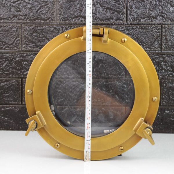 Nagina International Deep Flange Adjustable Door Porthole And Home Decor Window | Round Opening Portlight Nautical Heavy Duty Maritime Hardware For Wall With Antique Finish